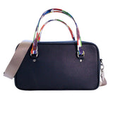 スクエアバッグ ルシア ネイビー(ハンドル:カラフルペイント)