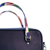スクエアバッグ ルシア ネイビー(ハンドル:カラフルペイント)