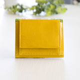 コンパクト二つ折り財布 蛇革 パイソン (イエローグラデーション)