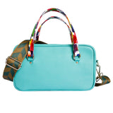 スクエアバッグ ルシア (ターコイズブルー/ハンドル:カラフルペイント)