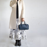 スクエアバッグ ルシア ネイビー(ハンドル:パイソン柄)