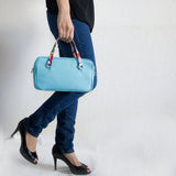 スクエアバッグ ルシア (ターコイズブルー/ハンドル:カラフルペイント)