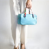 スクエアバッグ ルシア (ターコイズブルー/ハンドル:カラフルペイント)