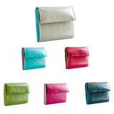 コンパクトな牛革財布の全6色が並んだ写真