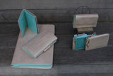 ノートカバー式クラッチバッグ リブレタ Libreta (アッシュ・ターコイズブルー)
