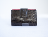 ダークブラウンのパイソン蛇革財布|超軽量で大容量な二つ折りレディース財布