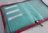 ノートカバー式クラッチバッグ リブレタ Libreta (クリムソンレッド・ターコイズブルー)