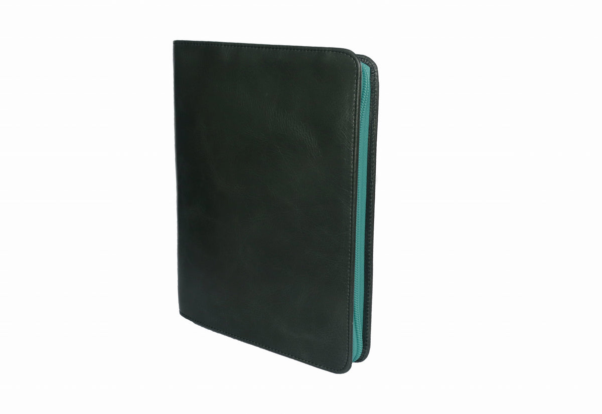 ノートカバー式クラッチバッグ リブレタ Libreta (モスグレー・ターコイズブルー)