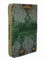 Excellenceクラッチバッグ パイソン リブレタ Libreta (ジェイド 内:ソルイエロー)