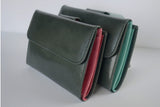 緑の牛革財布全2色|超軽量で大容量な二つ折り財布