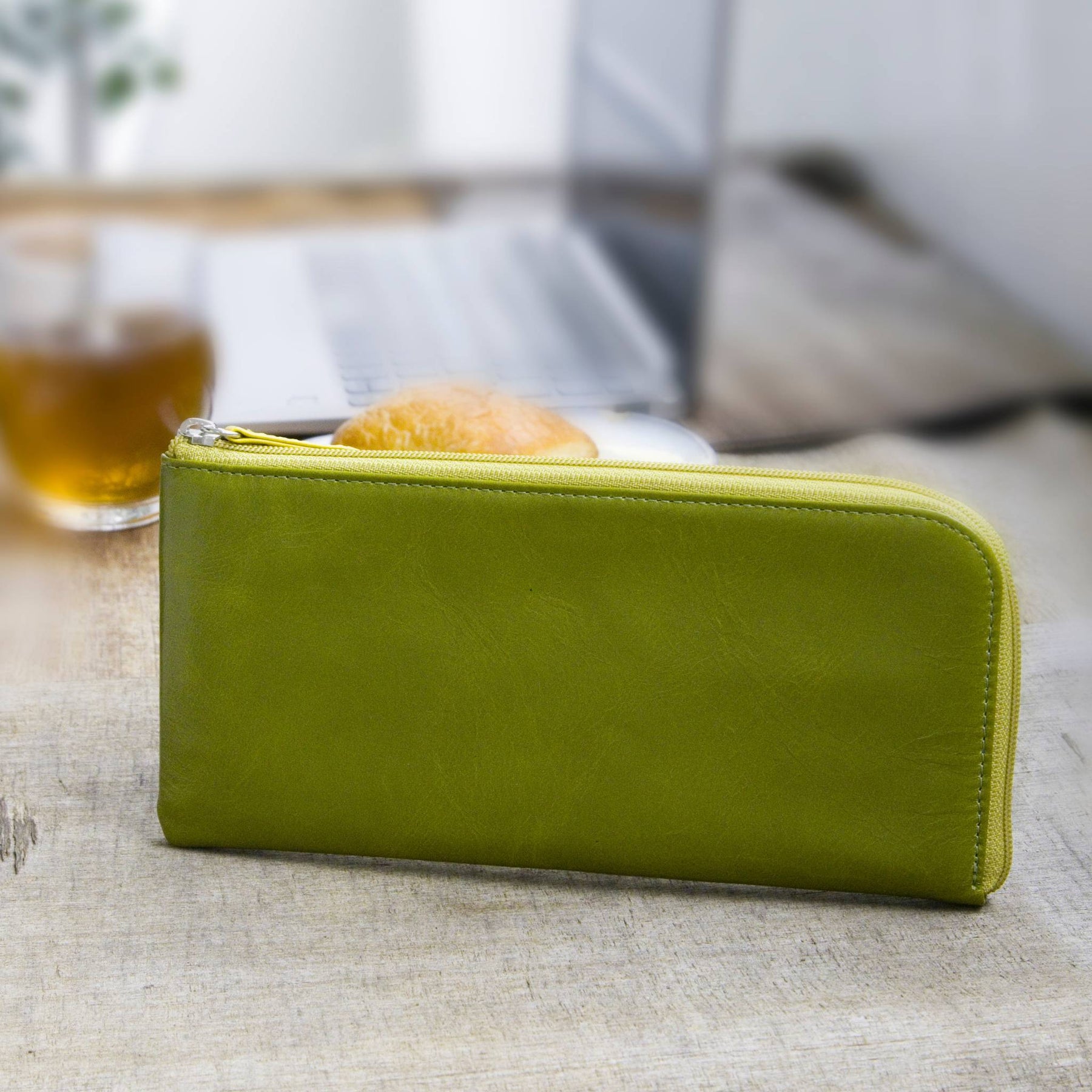 L字ファスナー薄型長財布 ELE エレ　（アップルグリーン・ソルイエロー）