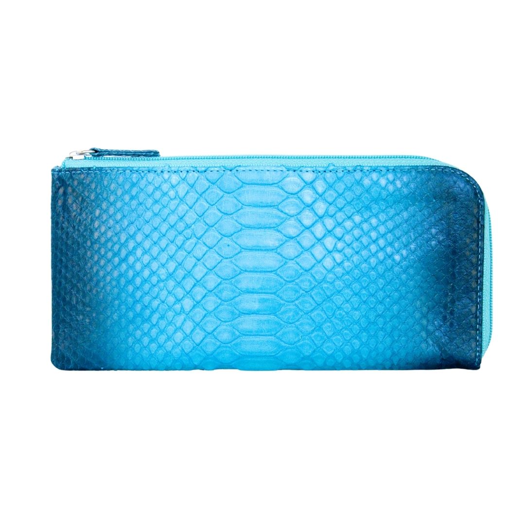 長財布 ブルーグラデーション(パイソン蛇革)