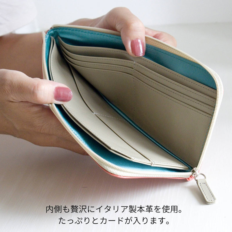 L字ファスナー財布の中が見える様子