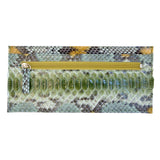 【エトネ】手染めパイソン蛇革 薄型2ｍｍの財布 Aplasta アプラスタ　（ジェイドグリーン)