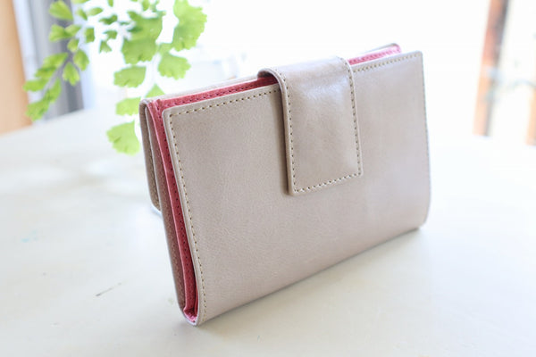 エトネのピンクとハニーカラーの財布