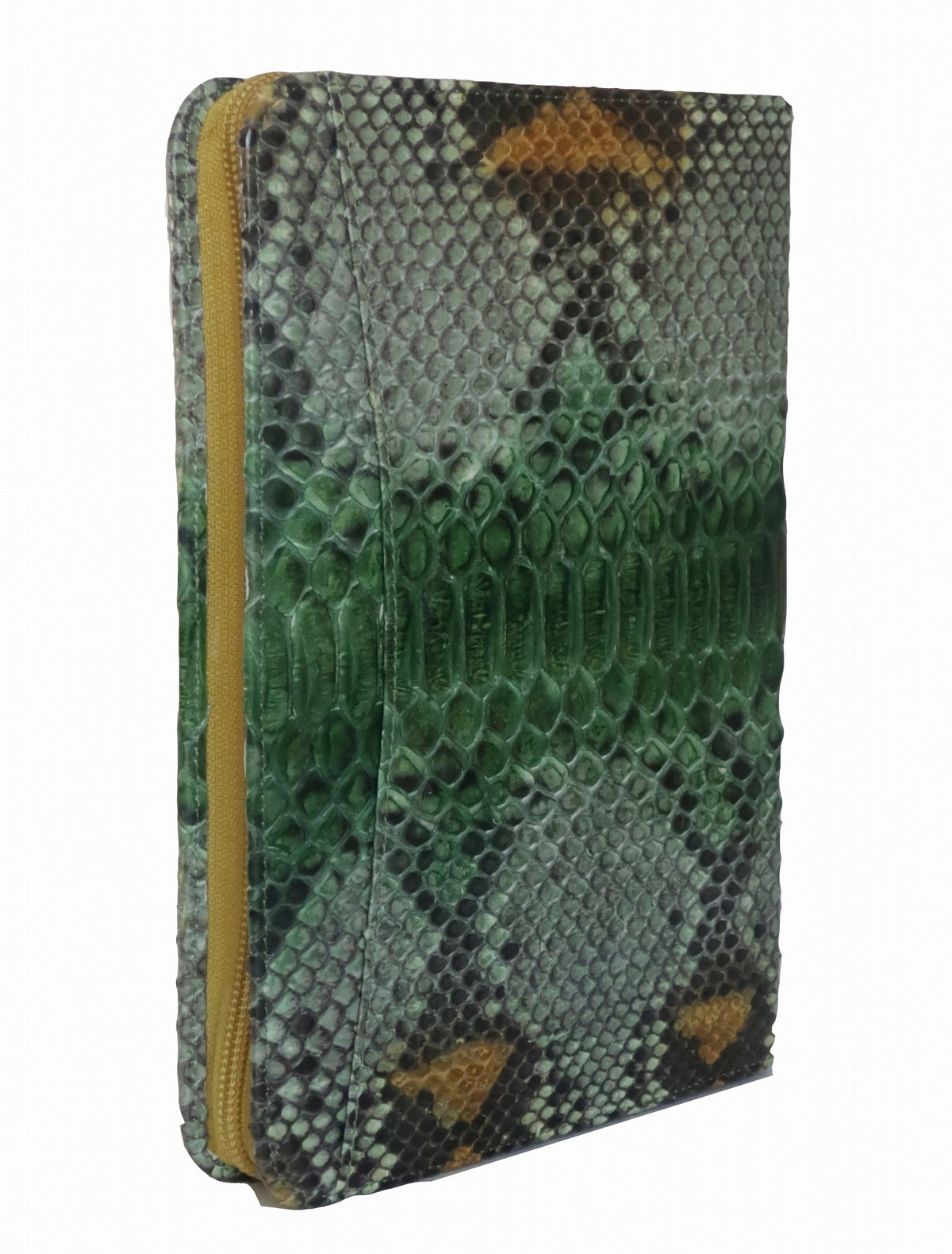 Excellenceクラッチバッグ　パイソン リブレタ　Libreta （ジェイド　内：ソルイエロー)