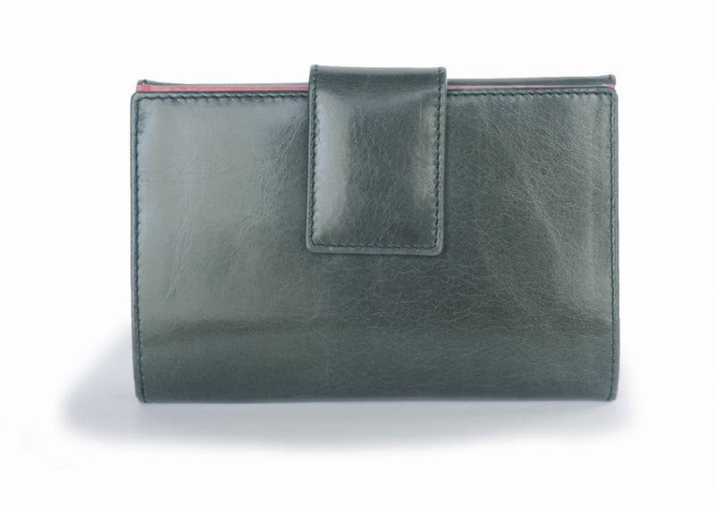 二つ折り財布　カルテラ　Cartera （モスグレー・キティピンク)